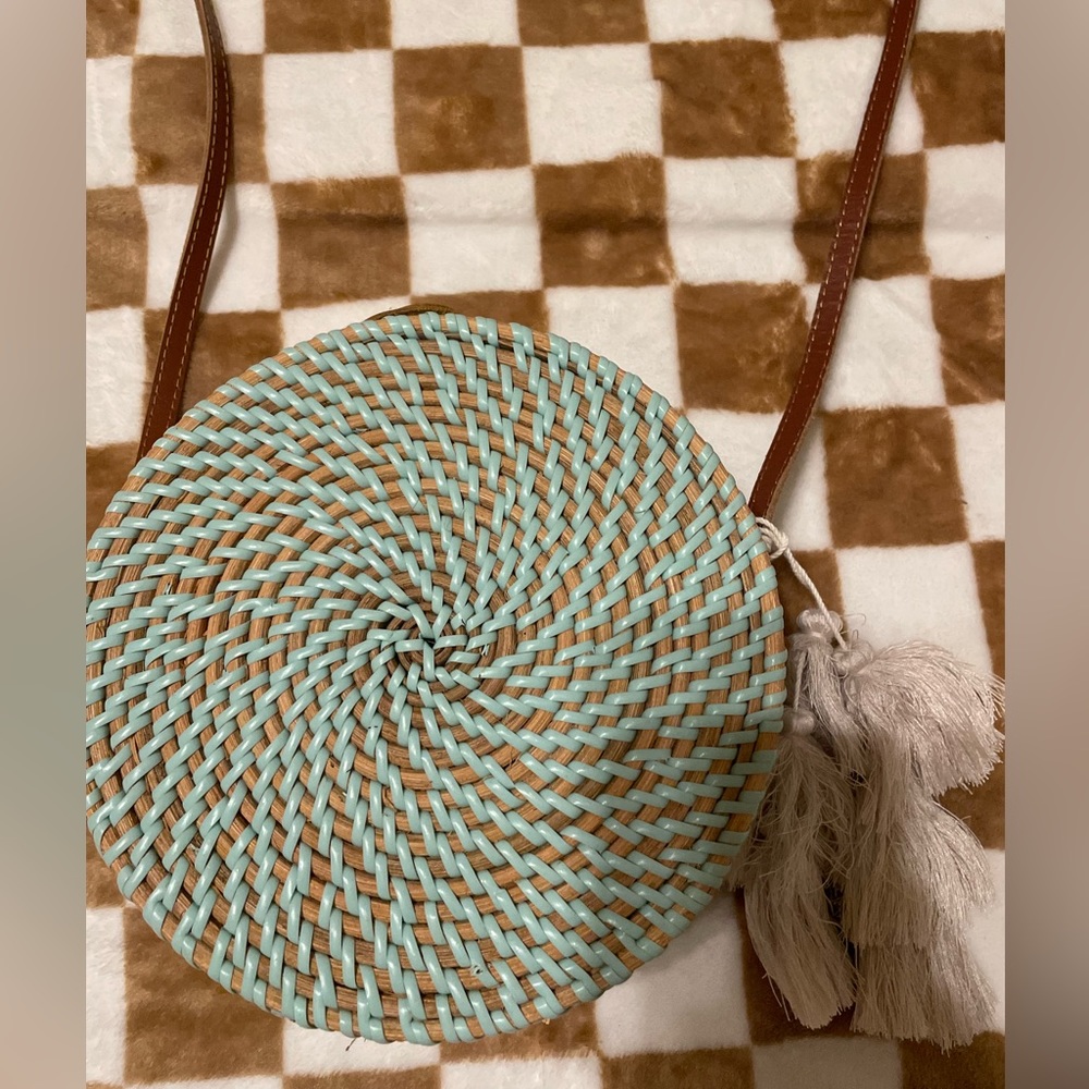 NWOT - Round Rattan Boho Bag